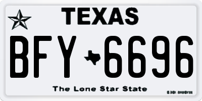 TX license plate BFY6696