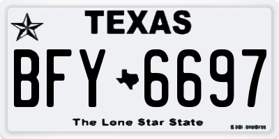 TX license plate BFY6697