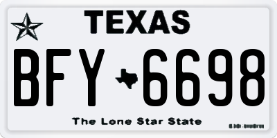 TX license plate BFY6698