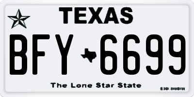 TX license plate BFY6699
