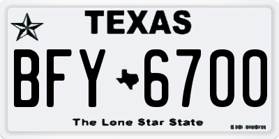 TX license plate BFY6700