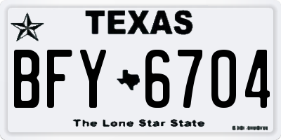 TX license plate BFY6704