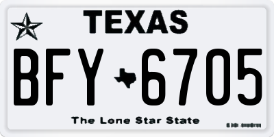 TX license plate BFY6705