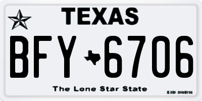 TX license plate BFY6706