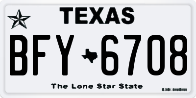 TX license plate BFY6708