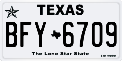 TX license plate BFY6709
