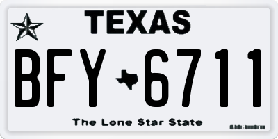 TX license plate BFY6711