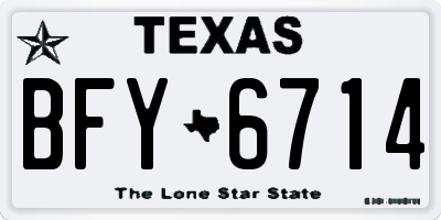 TX license plate BFY6714