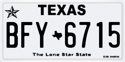 TX license plate BFY6715