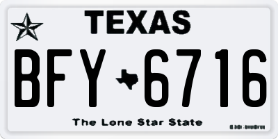 TX license plate BFY6716