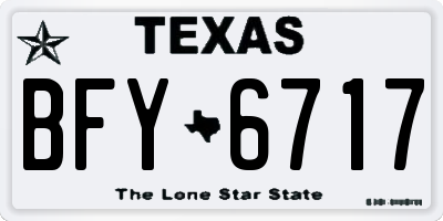TX license plate BFY6717