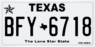 TX license plate BFY6718
