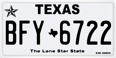 TX license plate BFY6722