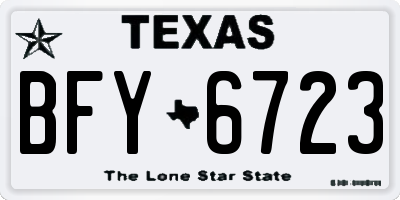 TX license plate BFY6723