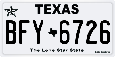 TX license plate BFY6726