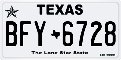 TX license plate BFY6728