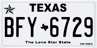 TX license plate BFY6729