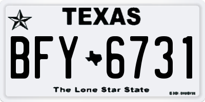 TX license plate BFY6731
