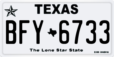 TX license plate BFY6733
