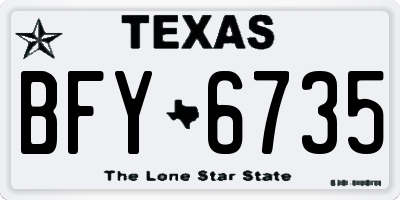 TX license plate BFY6735
