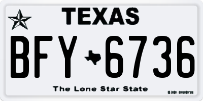 TX license plate BFY6736