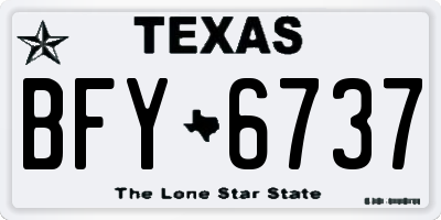 TX license plate BFY6737