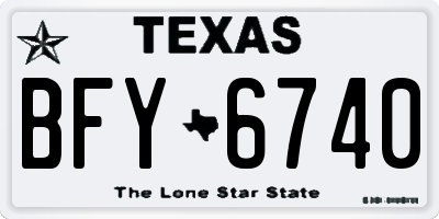 TX license plate BFY6740