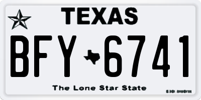 TX license plate BFY6741
