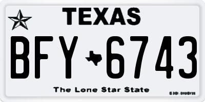 TX license plate BFY6743