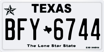 TX license plate BFY6744
