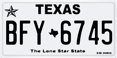 TX license plate BFY6745