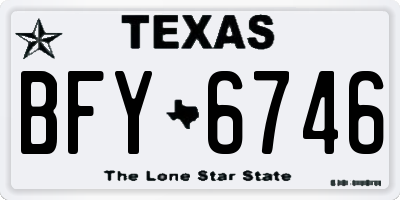 TX license plate BFY6746
