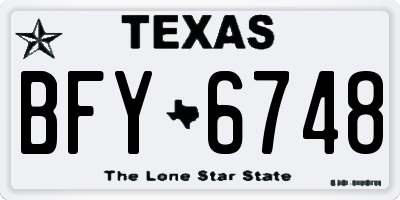 TX license plate BFY6748