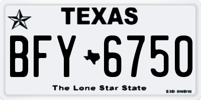 TX license plate BFY6750