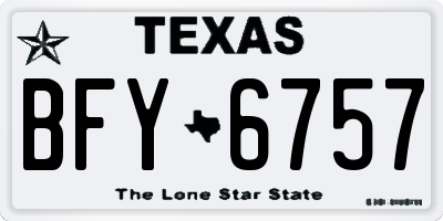 TX license plate BFY6757