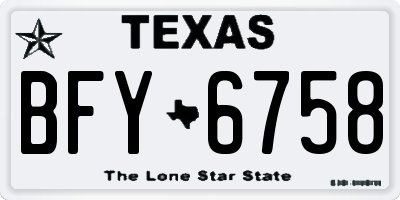 TX license plate BFY6758