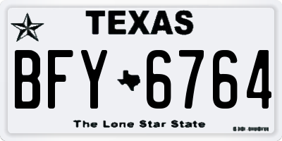 TX license plate BFY6764
