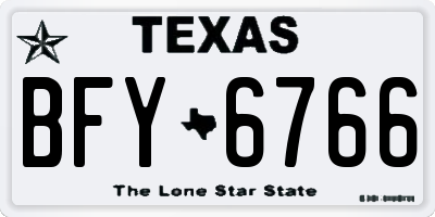 TX license plate BFY6766