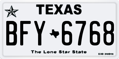 TX license plate BFY6768