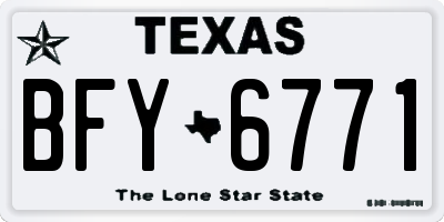 TX license plate BFY6771
