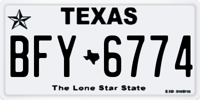 TX license plate BFY6774