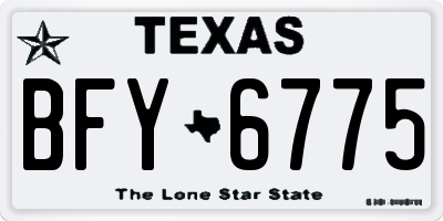 TX license plate BFY6775