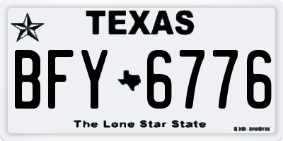 TX license plate BFY6776