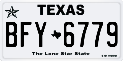 TX license plate BFY6779