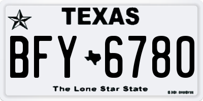 TX license plate BFY6780