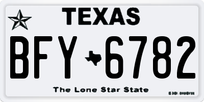 TX license plate BFY6782