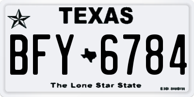 TX license plate BFY6784