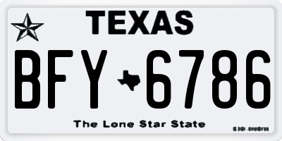 TX license plate BFY6786