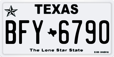 TX license plate BFY6790