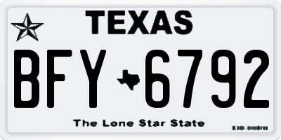 TX license plate BFY6792